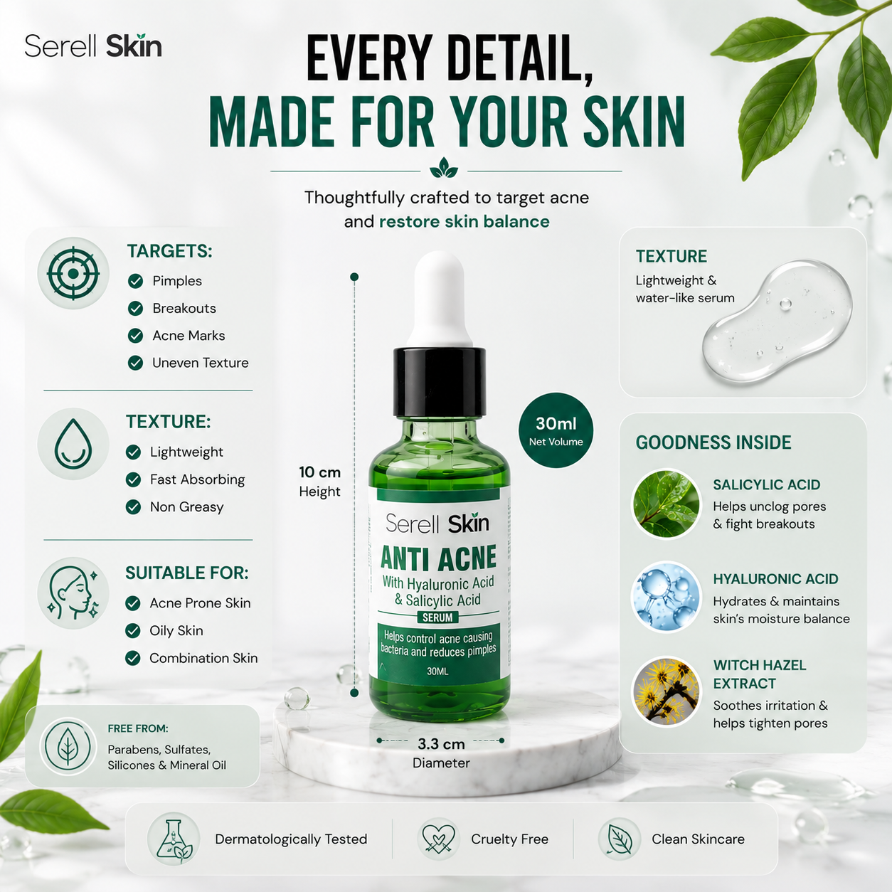 Best anti acne serum Pakistan – Serell Skin clear skin