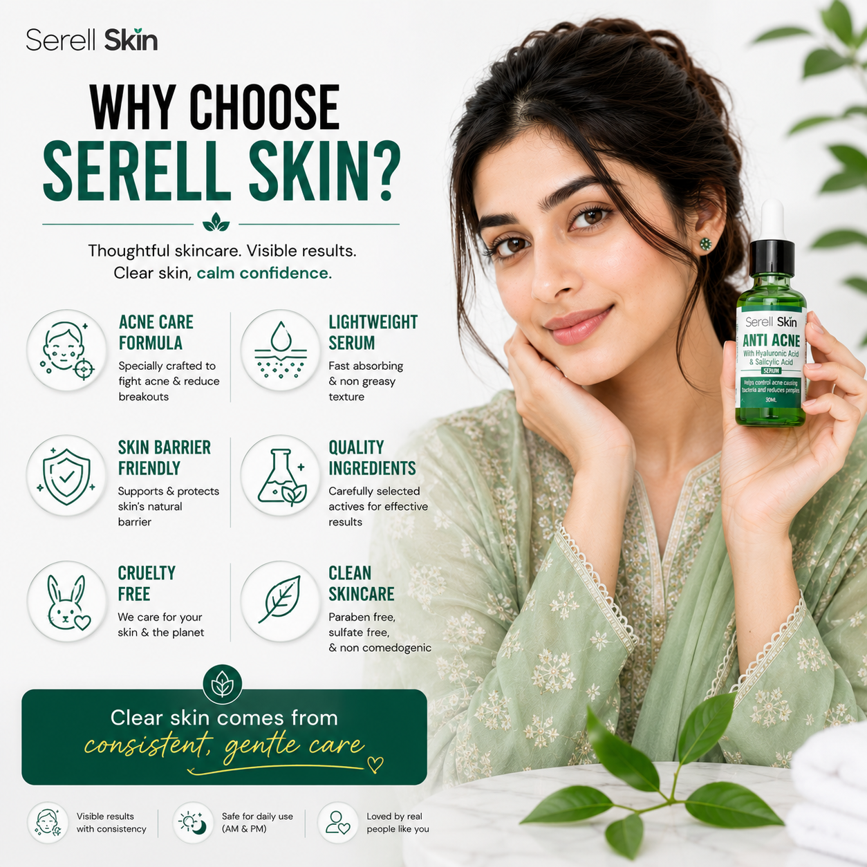 Serell Skin Anti Acne Serum – fades acne marks and controls oil Pakistan