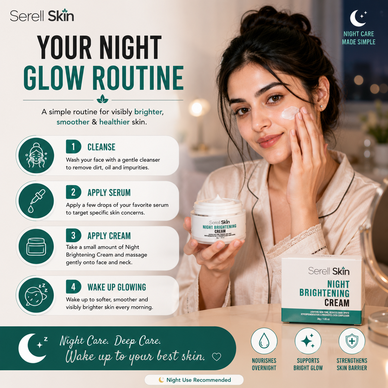 Night Brightening Cream results – Serell Skin Pakistan