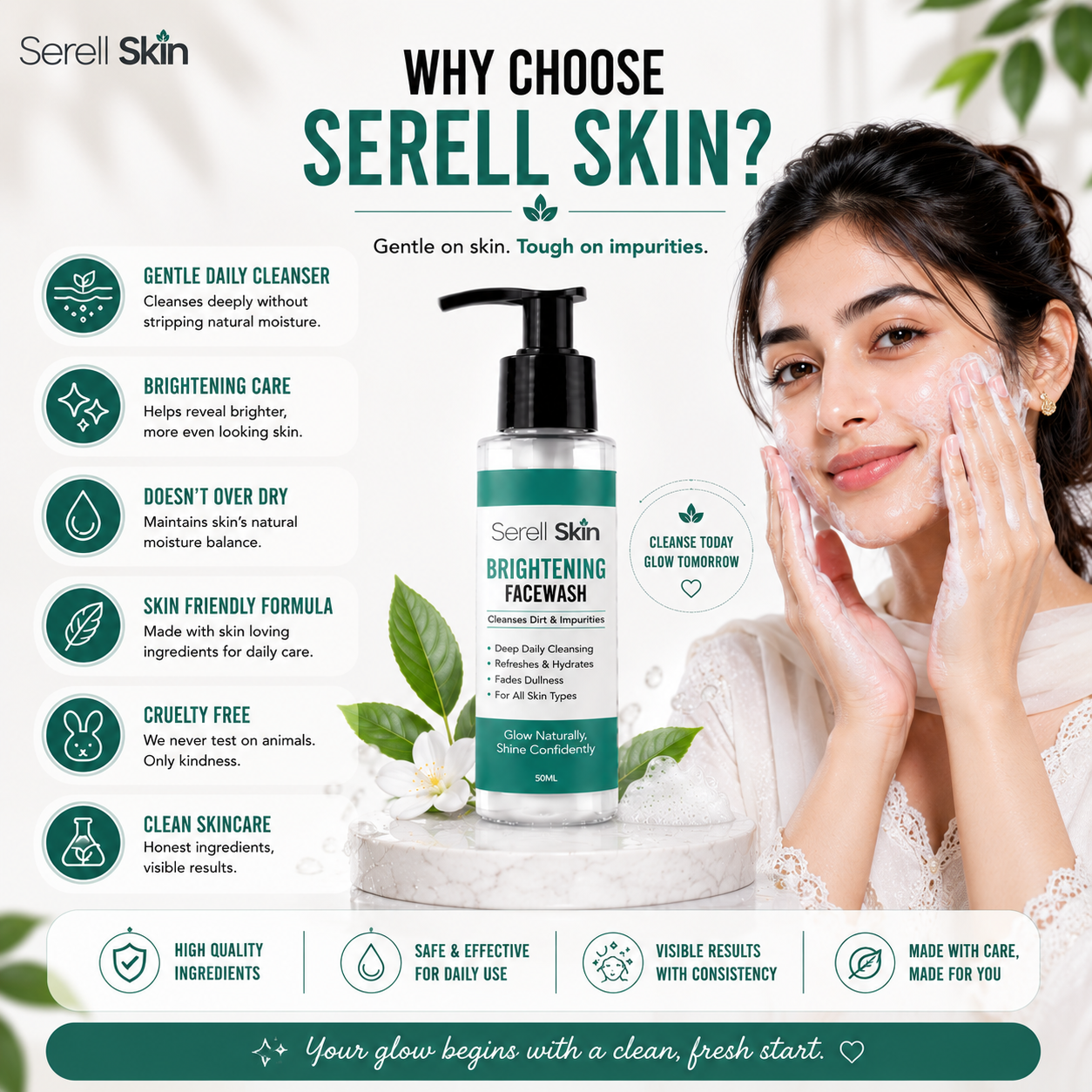 Serell Skin Brightening Facewash – affordable face wash Pakistan
